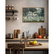 Drsoum Framed 24x36in Landscape Canvas Wall Art Forest Vintage Classical Framed Painting Room Decor for Hallway Bedroom Living Room - Natural Framed