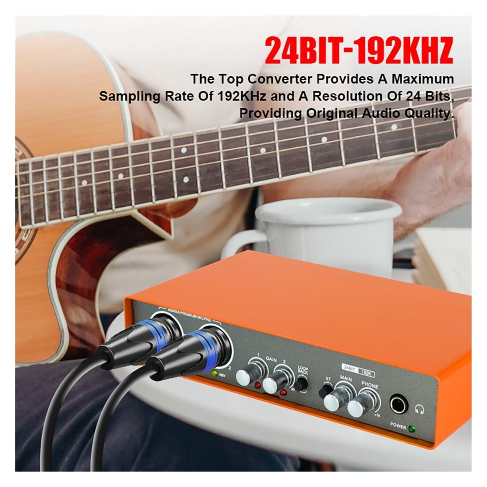 Microphone Audio Interface Recording Sound Card Electric Guitar Mixer Professional Mix Console Studio Site ,Easy to Operate