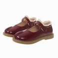 thumbnail image 4 of OGLCCG Little Girls Mary Jane Dress Shoes Low Heel Hook and Loop Princess Shoes Ballet Flats Party Wedding School Uniform Shoes 3-10 Years, 4 of 4