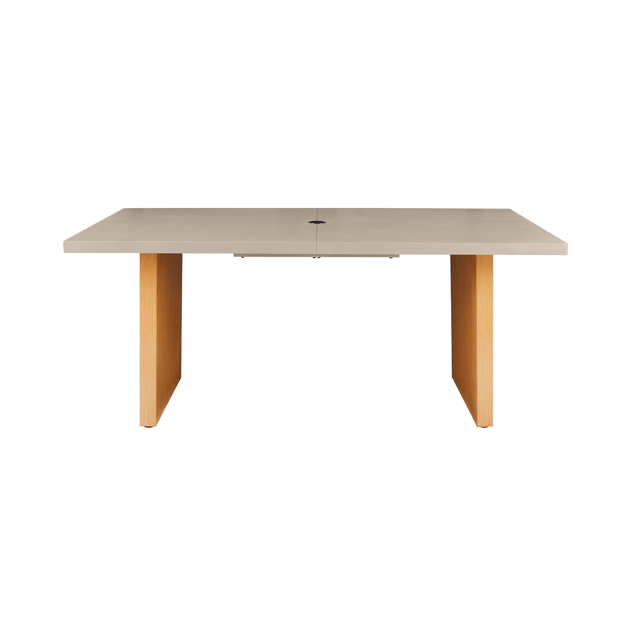 Better Homes & Gardens Vista Steel Metal Top Outdoor Dining Table, Boulder Metal Top with Teak Legs