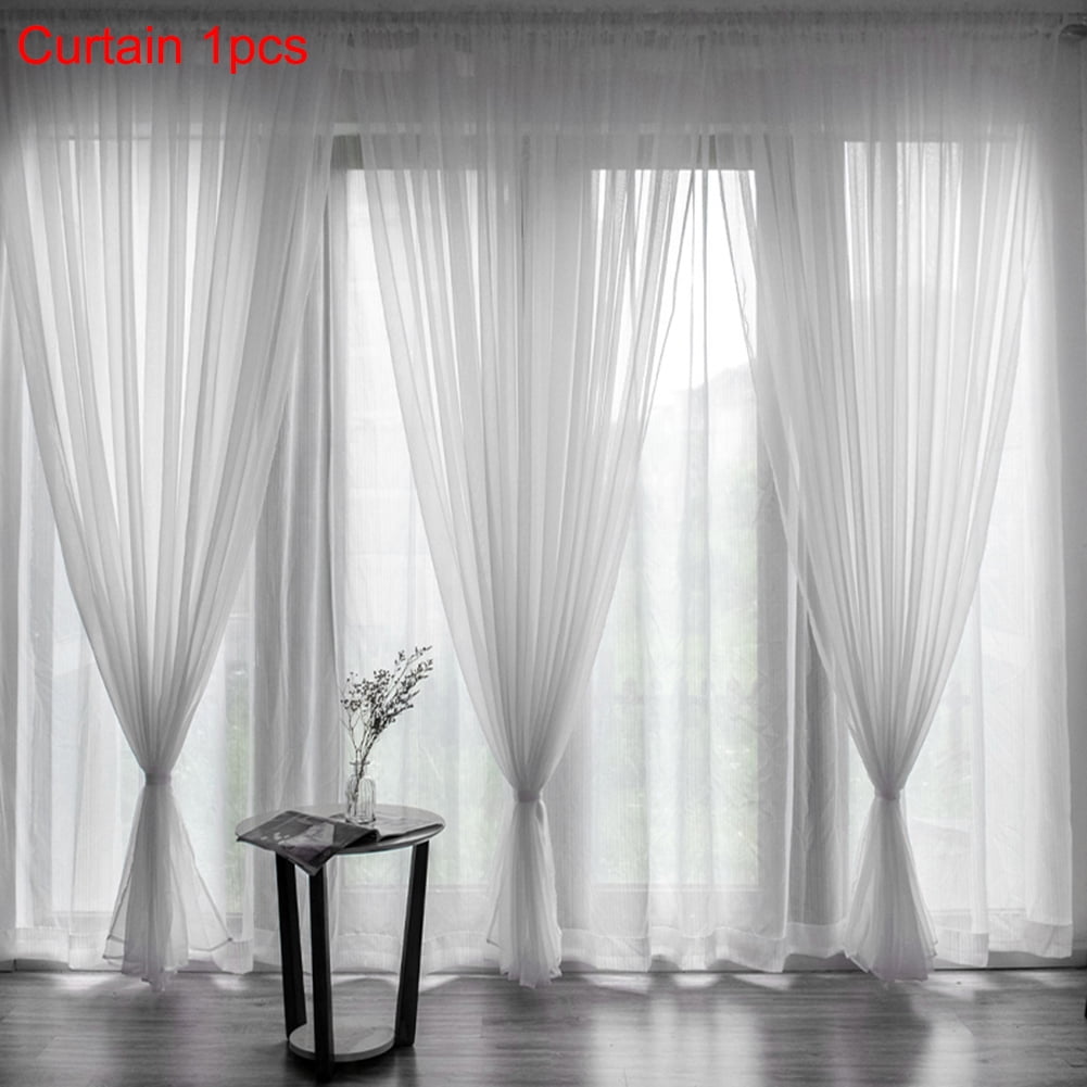 Unique Voile Curtain Tulle Door Window Curtain Drape Panel Sheer Scarf Valances 