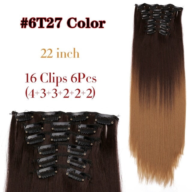 Long Straight Clip-in Synthetic Hair Extensions - Walmart.com display picture 3