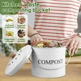 thumbnail image 3 of Kitchen Compost Bin 0.8 Gallon Metal Countertop Compost Bin with Lid and Handle Smell Resistant Indoor Waste Bucket for Food Waste, 3 of 10