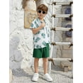thumbnail image 4 of Arshiner Boys 2 Piece Outfits Hawaiian Shorts Sets Button Down Shirt and Shorts Summer Beach Clothes, 4 of 8