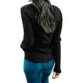 thumbnail image 4 of Women Button Up V Neck Solid Color Long Sleeve Stripe Shirt, 4 of 7