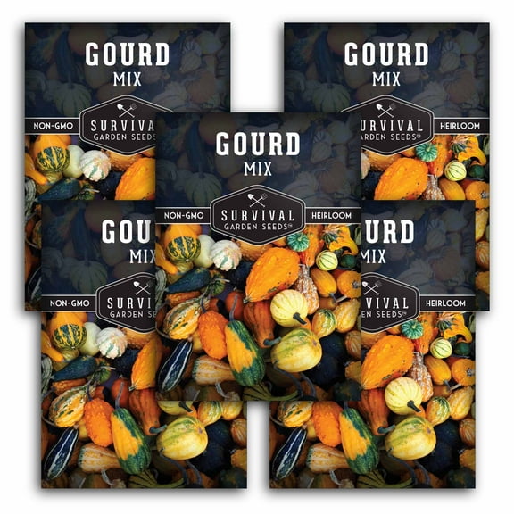 5 Packs Gourd Mix Seeds - Non-GMO Heirloom Full Sun Annual Vegetable