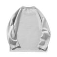 thumbnail image 3 of ZCFZJW Big and Tall Waffle Knit Sweatshirts for Men Lightweight Casual Solid Color Long Sleeve Crewneck Pullover Tops Trendy Oversized Baggy Outwear Coat Gray XXL, 3 of 3