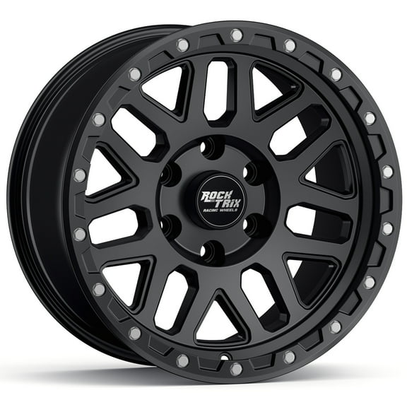 RockTrix RT110 18 inch Wheel Compatible with Ford 2021  Bronco, 18x9 6x5.5 Wheels,  12mm offset, 6x139.7 PCD, 93.1mm Bore, Matte Black, Also fits 2019  Ranger Rims