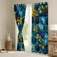 thumbnail image 3 of Manfei Marble Texture Road Black Out Curtains,Modern Geometric Honeycomb Curtains Pack of 2 (42x63 Each),Gold Leaves Bedroom Curtains For Girls Kids,Super Cozy Room Decor, 3 of 6