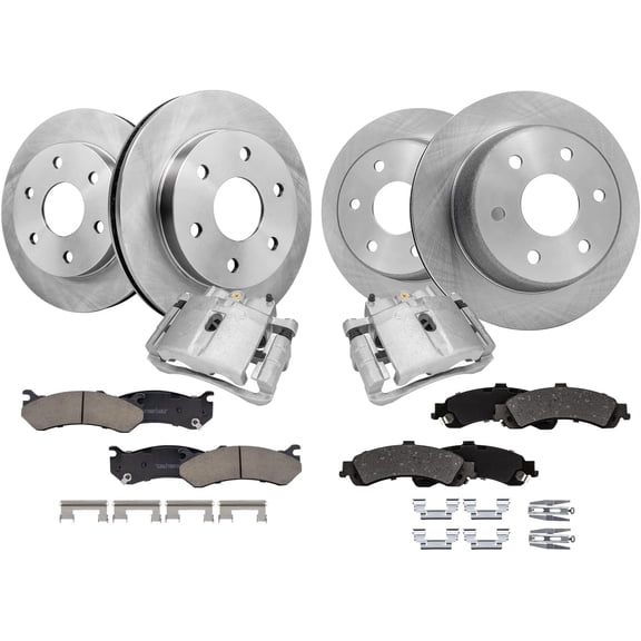 Detroit Axle - Brake Kit for Chevy GMC Silverado Sierra Yukon Xl 1500 Disc Brake Rotors Ceramic Brakes Pads Front Brake Calipers Replacement [12.01 inch Front and 12.99 inch Rear Rotors]