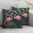 thumbnail image 3 of COMIO  Jungle Pattern with Toucan, Flamingo and Parrot Throw Pillow Covers Sofa Pillowcase Car Square Throw Pillowcases Home Decoration, 3 of 5
