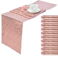 10 Pack Sequin Table Runner Rose Gold 12 X 108 Inch Glitter Rose Gold Table Runner Dining Table