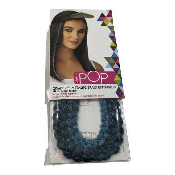 Scunci POP Metallic Braid Extension - Clip-in Braid Accent - 20in - Teal