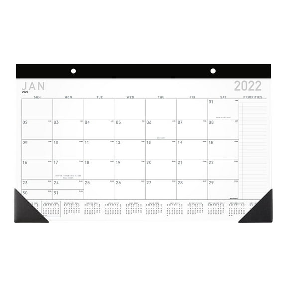 AT-A-GLANCE Contempo - Monthly deskpad calendar - desktop/wall mount - 2022 - month to view - 21.73 in x 17.01 in - dated