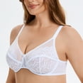 thumbnail image 4 of MELENECA Women's Minimizer Bras for Large Bust Underwire Plus Size Full Coverage Lace Bras White 48E, 4 of 7