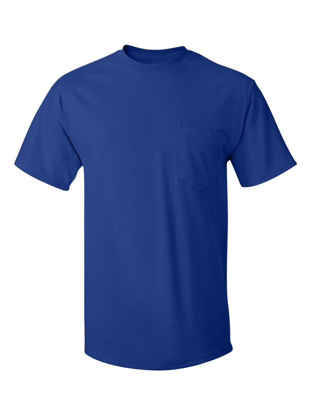 Hanes - T-Shirts Tagless T-Shirt with a Pocket - Walmart.com