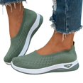 thumbnail image 4 of Fashion Breathable Sneaker Mesh Slip On Walking Shoes Arch Support Solid Color Green, 4 of 9