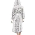 thumbnail image 2 of S Albornoz de forro polar Sherpa para mujer, bata suave con capucha, bata de baño esponjosa, 2 of 3