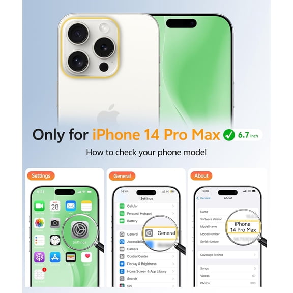 UYWGF-for iPhone 15 Pro Max Case: [Compatible with Magsafe] Translucent Matte Cases with [Full Camera Protection] [Screen Protector] Military Grade Shockproof Protective Phone Cover - Green