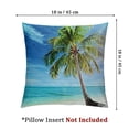 thumbnail image 4 of BANET Pillowcase Beautiful Beach with Coconut Palm Tree Blue Sky Set of 2 Square,Throw Pillow Covers Decorative for Couch and Bed for  12x12in, 4 of 7