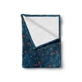 thumbnail image 2 of Winter Soft Flannel Fleece Throw Blanket, Orange Birds on Leafless Tree Branches Snowy Woods Nature, Cozy Plush for Indoor and Outdoor Use, 70" x 90", Petrol Blue Orange White, by Ambesonne, 2 of 6