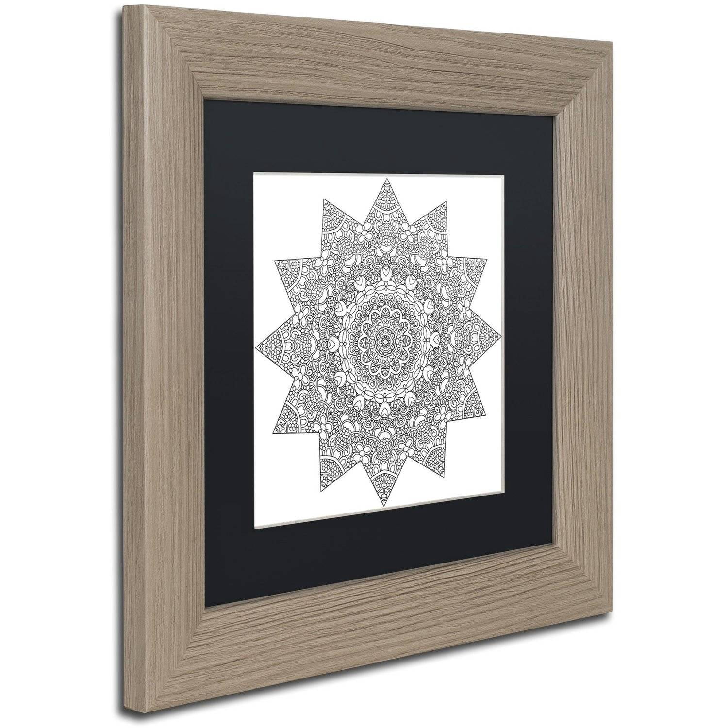 Trademark Fine Art "Sunny Day Mandala" Canvas Art by Kathy G. Ahrens, Black Matte, Birch Frame