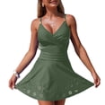 thumbnail image 7 of larppty Womens One Piece Swimsuit Tummy Control Cutout Skirt Bathing Suit Modest Twisted Front Swimwear Vacation Swim Dress (AG, M), 7 of 7