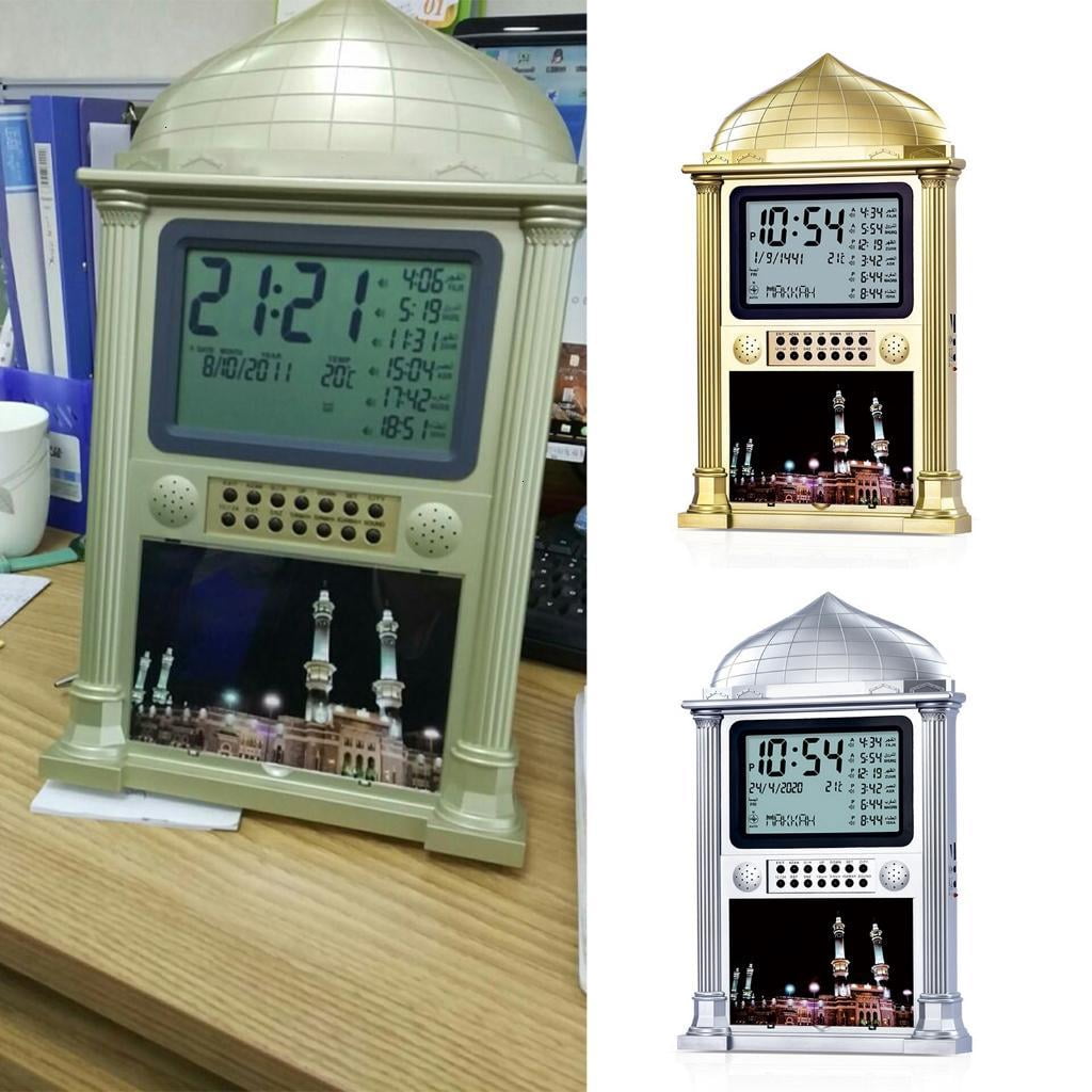 Necvior HA-4002 Azan Clock Prayer Clock Islamic Mosque Calendar Desktop Wall Clock Digital Alarm Clock for Home Decor