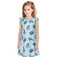 thumbnail image 1 of Balery Turtle Camisón de princesa para niñas, pijama de algodón con mangas abullonadas, suave y bonito.-Small, 1 of 6