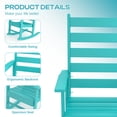 thumbnail image 3 of FODINGHILL HDPE Rocking Chair Outdoor,HDPE All Weather Patio Rocker for Porch,Garden,Balcony,Aqua, 3 of 9