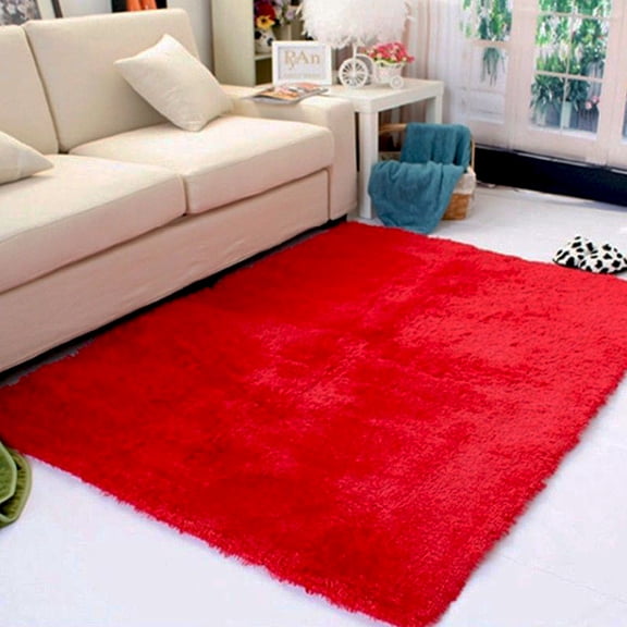 LELINTA Super Soft Indoor Modern Shag Area Silky Smooth Rugs Fluffy Rugs Anti-Skid Shaggy Area Rug Dining Room Home Bedroom Carpet Floor Mat, Blue/ White/ Red/ Wine Red/ Black/ Grey/ Pink