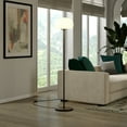 thumbnail image 7 of Evelyn&Zoe Amanita 62.25" Tall Floor Lamp with Glass Shade, Blackened Bronze/White Milk, 7 of 7