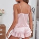 thumbnail image 4 of 2 unidades spaghetti Correa pijamas set hielo seda V Masajeadores de cuello backless arco frente satén ropa interior, 4 of 6