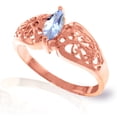 thumbnail image 3 of Galaxy Gold 14K Rose Gold Natural Marquis-Shaped Aquamarine Filigree Solitaire Ring - March Birthstone - Courage & Clarity - Sizes 5.5 to 11 - Fine Jewelry for Women, 3 of 4