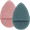 Blue & Pink, variant on S&T INC. Face Scrubber Exfoliator, Facial Sponges for Face Wash, Reusable Makeup Remover Exfoliating Pads, Grey and Sage, 2.6 in. x 3.9 in., 2 Pack