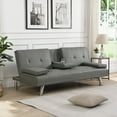 thumbnail image 3 of Modern Simple Fabric Sofa Bed 220cm with Wood Frame and Stainless Leg, 3 of 12