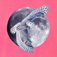 thumbnail image 2 of Wild Bobby, Mosaic Full Moon Owl Winter Snow, Animal Lover, Front and Back Garment-Dyed Short Sleeve Tees, Neon Pink, Medium, 2 of 3
