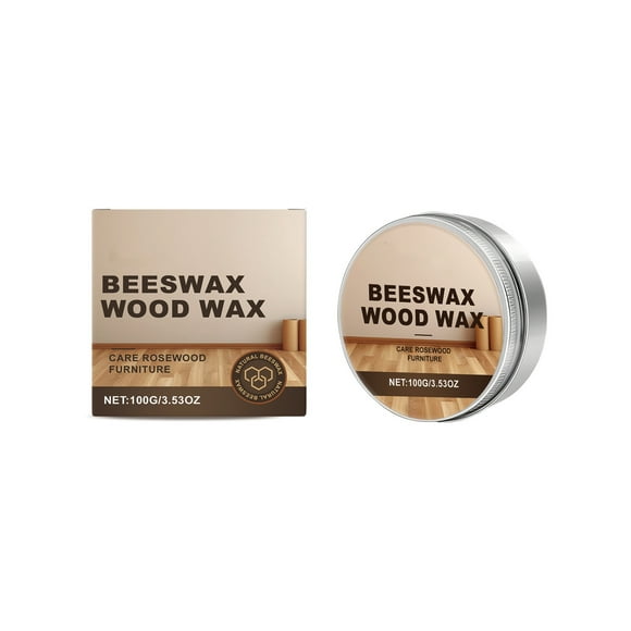 Natural Wood Polish Wax 3.5oz Beeswax Furniture Restoration Cream Scratch Cover Wood Conditioner for Floors Cabinets Table Maintenance Refinishing Paste