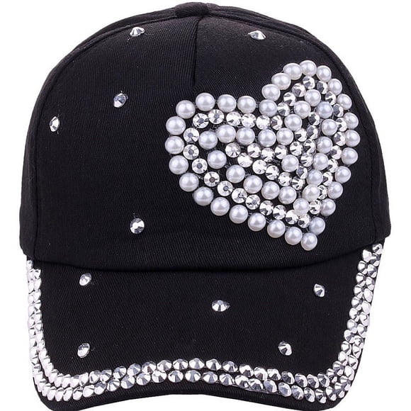 Gorra de béisbol de moda para mujer, gorra con forma de corazón de melocotón y perla para padres e hijos, gorra informal para el sol para niños, protector solar