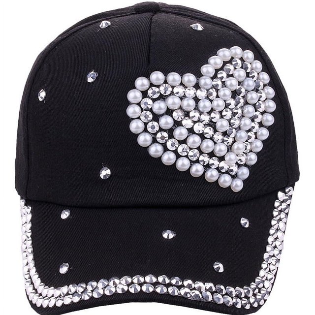 Gorra de béisbol de moda para mujer, gorra con forma de corazón de melocotón y perla para padres e hijos, gorra informal para el sol para niños, protector solar