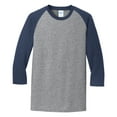 thumbnail image 3 of Mafoose Mens Core Blend 3/4-Sleeve T-Shirt Athletic Heather/Navy Medium, 3 of 6