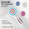 thumbnail image 4 of Sissinoceros Electric Face Scrubber Exfoliator, Rechargeable IPX7 Waterproof with 5 Brush Heads - White, 4 of 7