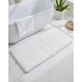 thumbnail image 2 of Alfombra de baño Disolla blanca de 60 x 120 cm, antideslizante y esponjosa, lavable, 2 of 9