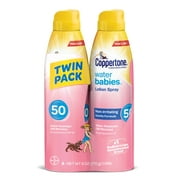 Coppertone WaterBABIES Sunscreen Spray SPF 50, Twin Pack (6 oz each)