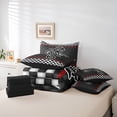 thumbnail image 5 of Feelyou Cartoon Motorcycle Lover Bedding Comforter Set 7pcs, Dirt Bike Sports Queen Bedding Sets, Teens Kids Boys Girls Reversible Queen Sheet Sets, Breathable Home Decor, 5 of 7