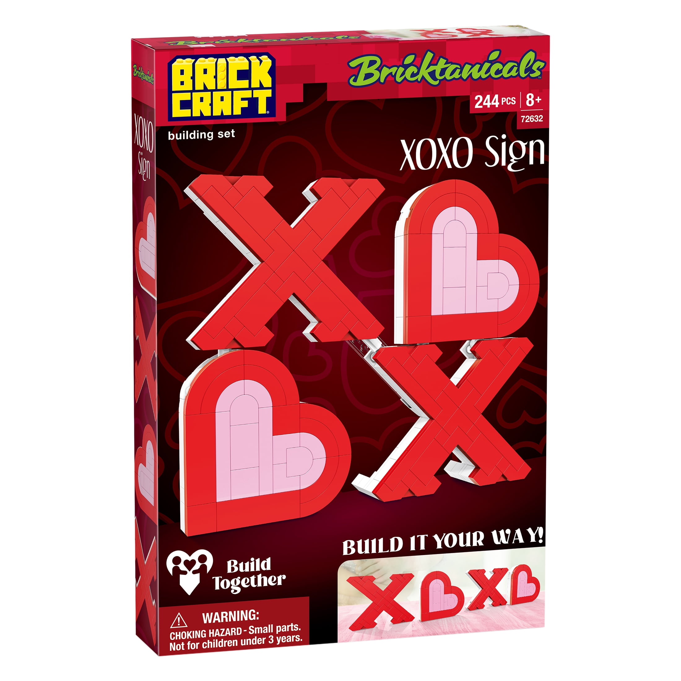 Brickcraft Bricktanicals XOXO Sign Building Kit (244-Piece Set