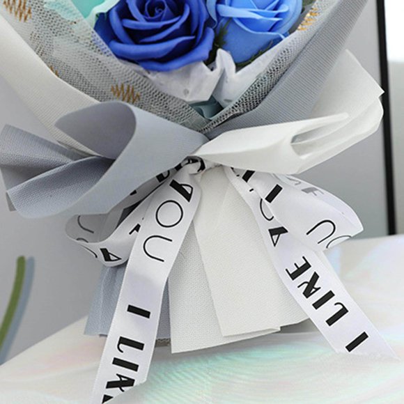 VONKY Carnation Soap Bouquet Flower Decor Gift for Mother Valentine's Day Blue D