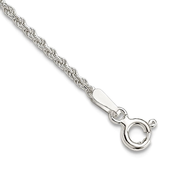 925 Sterling Silver 1.5mm Solid Rope Chain Ankle Bracelet 10 Inch Anklet for Women and Men