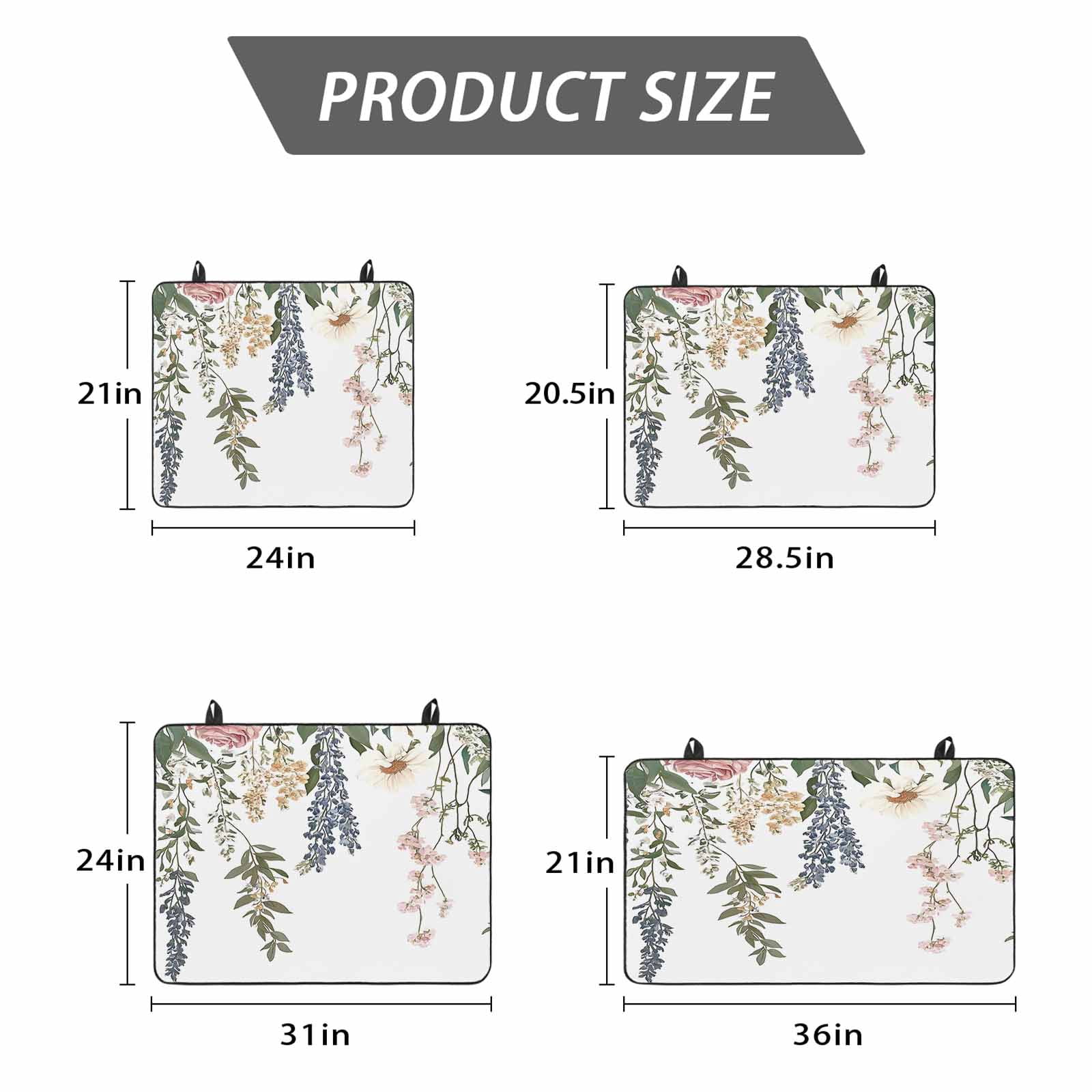 Vintage Eucalyptus Stove Top Cover for Electric Stove, Heat-proof & Non Slip Glass Top Stove Cover Protector, Watercolor Floral Leaves Kitchen Flat Cooktop Rubber Mat 24x21 Inches