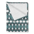 thumbnail image 2 of Aztec Soft Flannel Fleece Throw Blanket, Retro Traditional Pattern Timeless Design Illustration, Cozy Plush for Indoor and Outdoor Use, 50" x 60", Turquoise White, by Ambesonne, 2 of 5